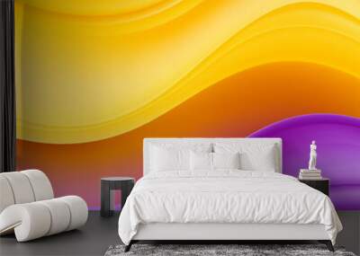 two colored violet-yellow gaussian blurred horizontal purple to yellow wavy gradient Wall mural