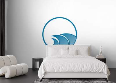 circle wave ocean icon logo Wall mural