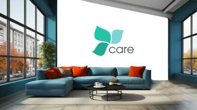 three leaf beauty care logo Wall mural