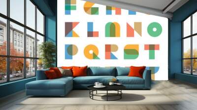 Pop art vintage style designed Picasso-inspired vector alphabet set Wall mural