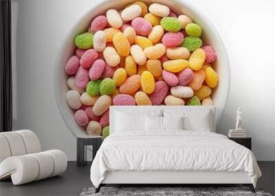 Sweet candy top view isolated on a white background Wall mural