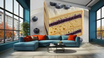 cake with blueberries Wall mural