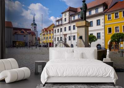 Marktplatz mit Rathaus in Hoyerswerda Wall mural