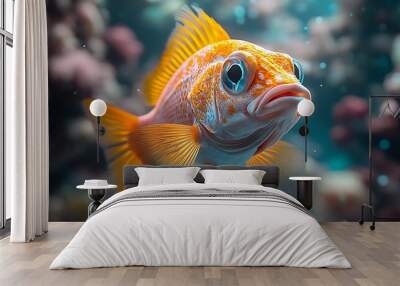 yellow tang fish Wall mural