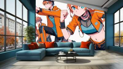 sportsman anime character Wall mural