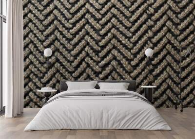 herringbone tweed wool fabric texture, textile background Wall mural