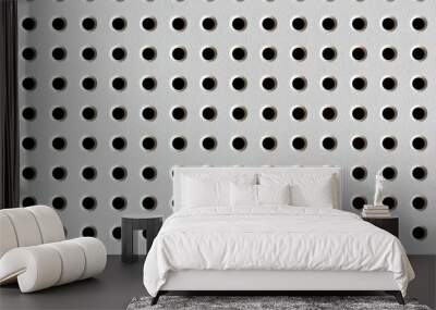 white metal plate with round holes Wall mural