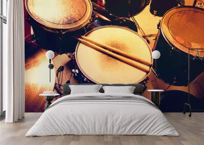 Drums conceptual image. Wall mural