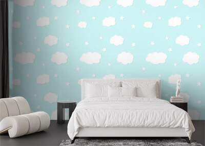 cloud and star pattern background Wall mural