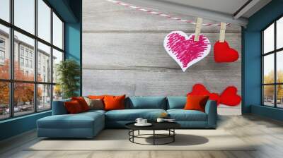 Love the difference,Heart on wood Wall mural