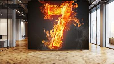 Fiery Number Seven Wall mural