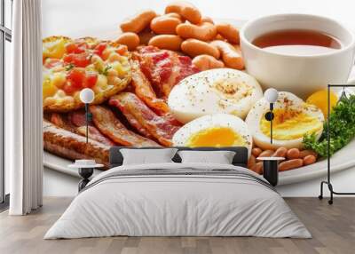 Full English Breakfast with Tea Wall mural