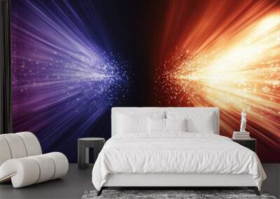 Abstract futuristic background of light colors versus two directions background wallpaper AI generated image Wall mural