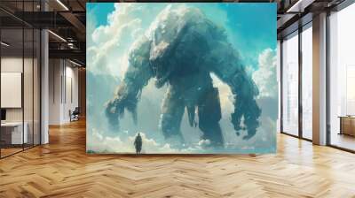 Giant monsters in fairy tales and games and films AI generated image Wall mural