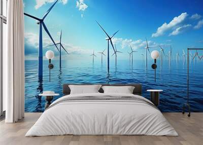 Wind Turbines Offshore Wall mural