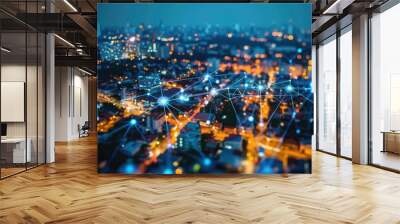 smart grid infrastructure managing electricity distribution Wall mural