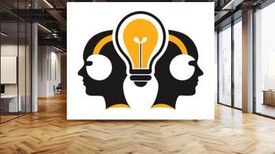 Creative mind vector logo creates new idea concept Wall mural