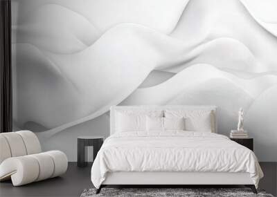 Abstract White Swirling Shapes Wall mural