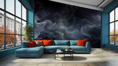 smoke on black background Wall mural