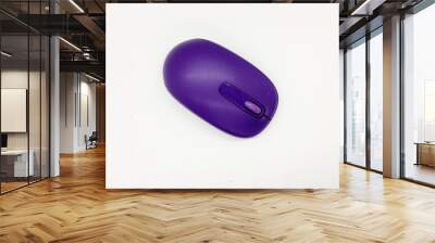 Purple mouse isolated on white background Wall mural