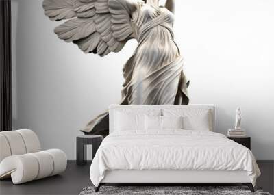 a Winged Victory of Samothrace sculpture, Isolated on transparent PNG background, Generative ai Wall mural