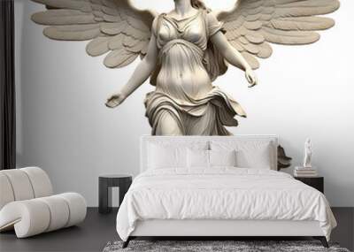 a Winged Victory of Samothrace sculpture, Isolated on transparent PNG background, Generative ai Wall mural