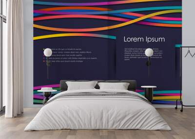 Brochure template with colorful lines, eps10 vector Wall mural