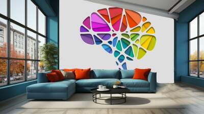 Creative concept of the human brain, eps10 vector Wall mural