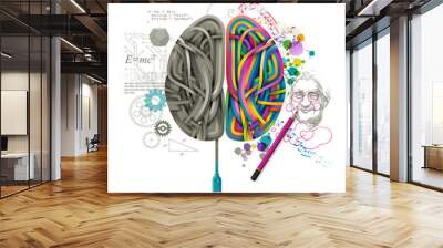 Left and right brain, concept of consciousness, eps10 vector Wall mural