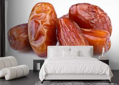 close up of dried dates on white background Wall mural