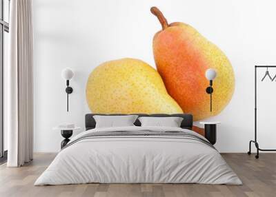 Two Ripe Pears  isolated on white Wall mural