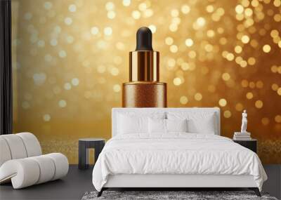 Luxurious Serum Bottle with Metallic Accents Wall mural