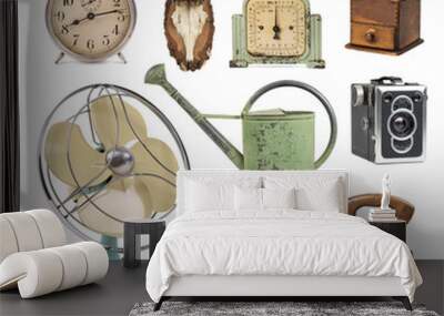 collection of random vintage objects Wall mural