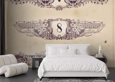 retro floral chapter dividers 3 (series) Wall mural