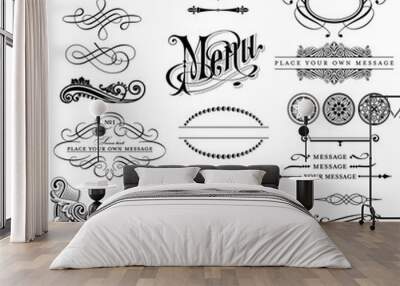 vector set: calligraphic elements and page decoration Wall mural