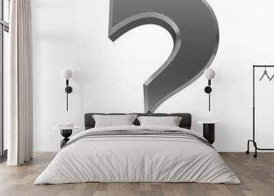 question mark silver 3d isolated bsuiness symbol 10 Wall mural