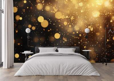 Background christmas bokeh gold Wall mural