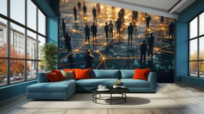 Business network concept. Group of businessperson. Teamwork. Human resources. Wall mural