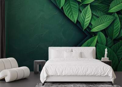 Natural concept  environment  organic products in green design flyer. Wall mural