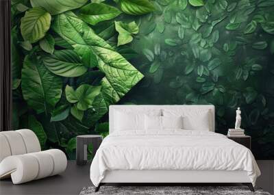 Natural concept  environment  organic products in green design flyer. Wall mural