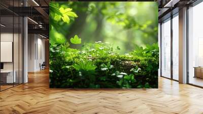 Protecting nature through green energy for eco friendly environment. Wall mural