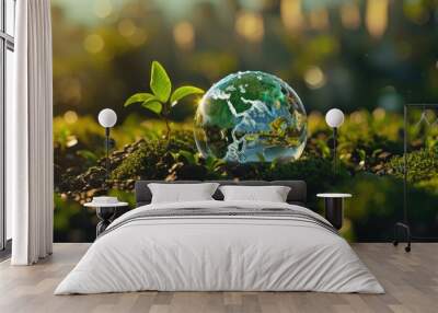 Sources for renewable  sustainable development. Environment and ecology concept. Wall mural