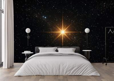 star flare in black background. Wall mural