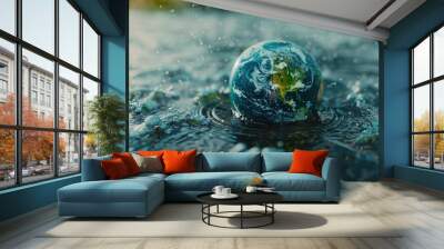 Water conservation and environmental protection Wall mural