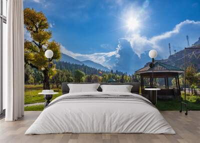 Serene Landscape of Betaab or Hajan valley near Phalgam town in Anantnag district of Jammu and Kashmir, India. Phalgam is a popular tourist destination for trekking and Amarnath holy pilgrimage. Wall mural