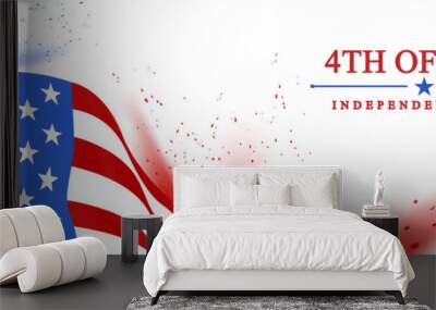 4th of July USA independence day celebration banner vector template Wall mural