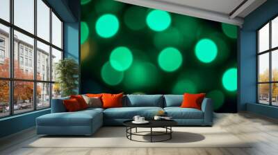 Greenlight bokeh copy space text background
 Wall mural