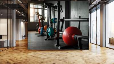 gym equipment in gym, gym with training equipment Wall mural