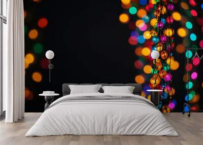 lights in the dark at night with colorful color Wall mural