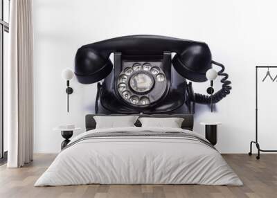 vintage telephone isolated on white background Wall mural